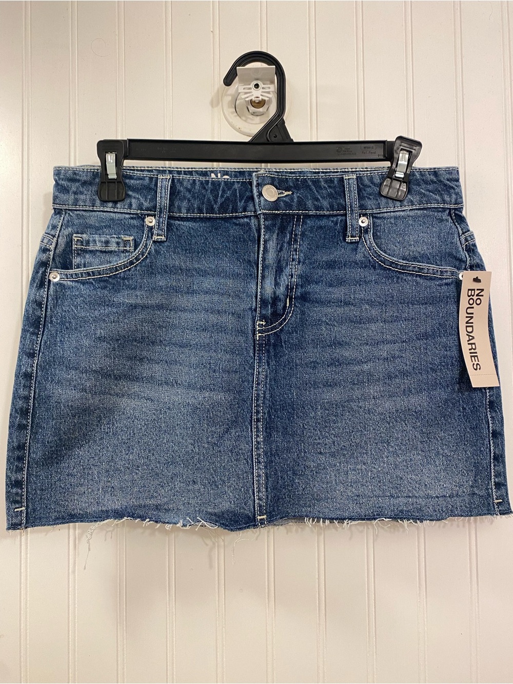 classic blue denim mini skirt